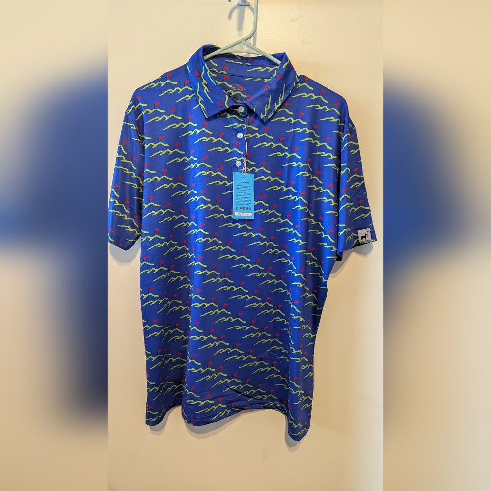 Proud Ninety 90 Shirt Polo Golf Pickball Women's XL NWT Berms With Flags UPF  30